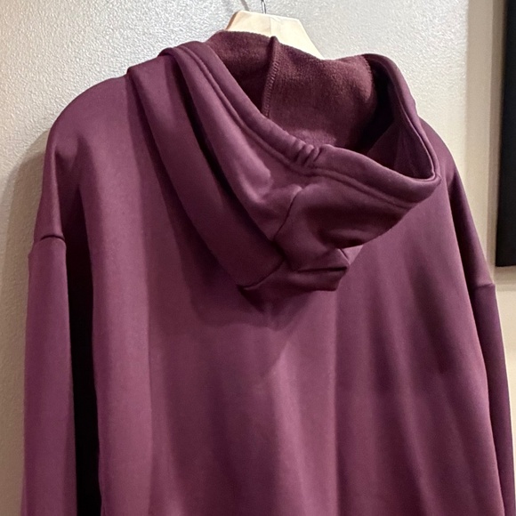 Nike Women's Center Swoosh Pullover Hoodie Sweatshirt Size Large Burgundy Maroon - Picture 8 of 12